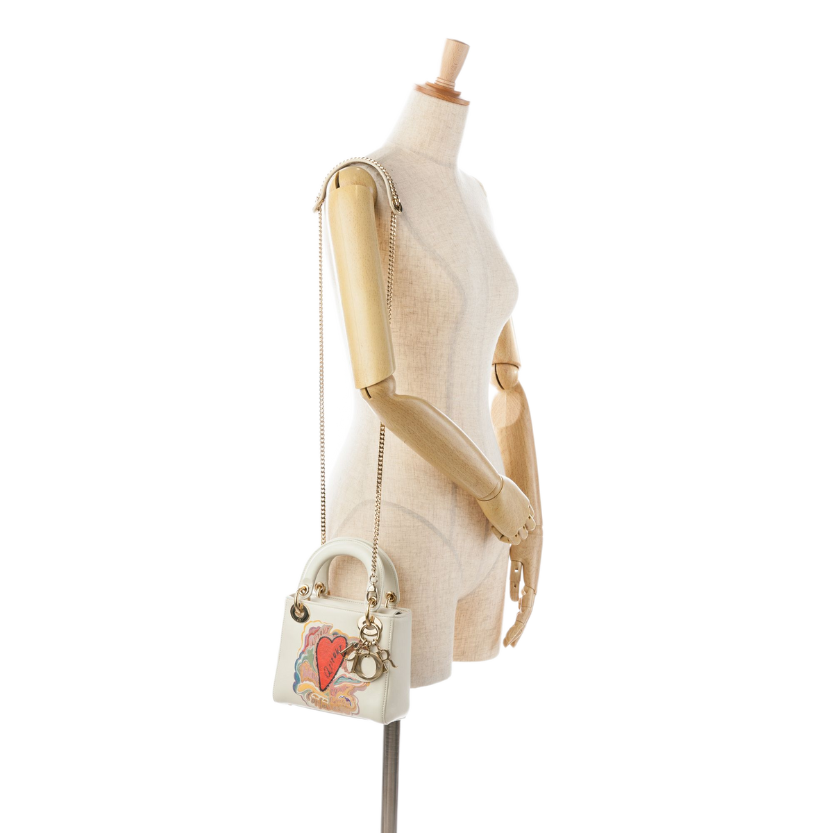 Dior Niki De Saint Phalle Mini Calfskin Dioramour Lady Dior White
