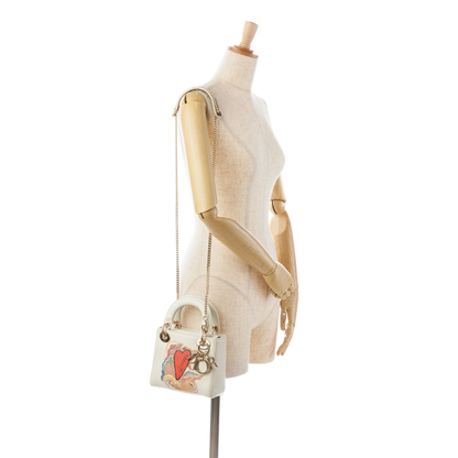 Dior Niki De Saint Phalle Mini Calfskin Dioramour Lady Dior White
