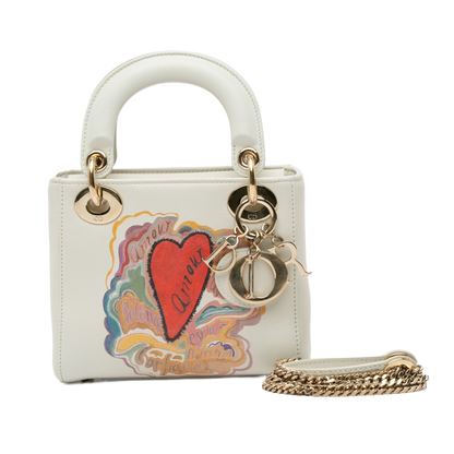 Dior Niki De Saint Phalle Mini Calfskin Dioramour Lady Dior White