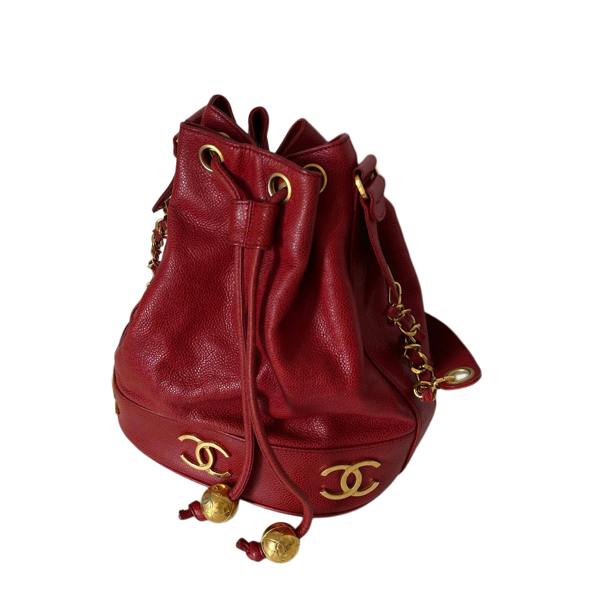CHANEL Large Triple CC Caviar Bucket Bag