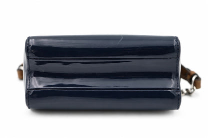 Louis Vuitton Navy Blue Vernis Leather Twist PM Reverse Monogram Canvas Flap
