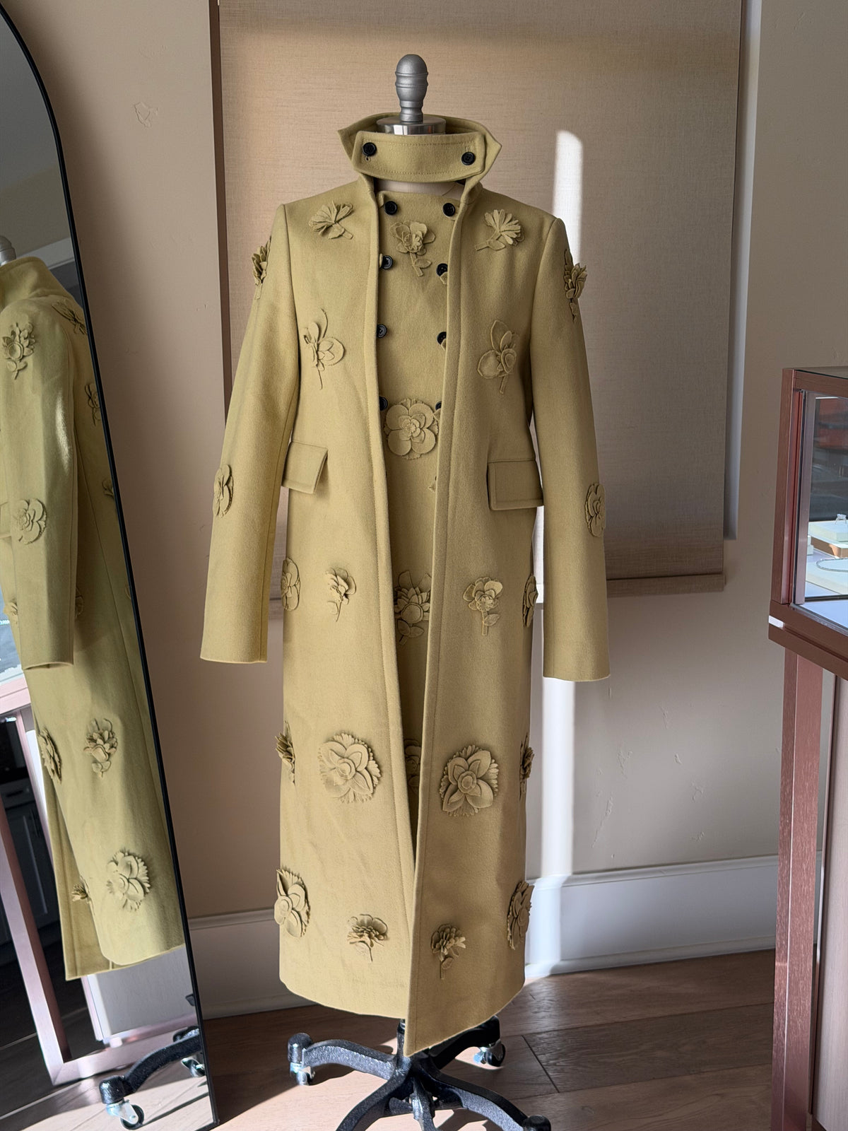 Valentino Limited Edition Avocado Floral Wool Coat