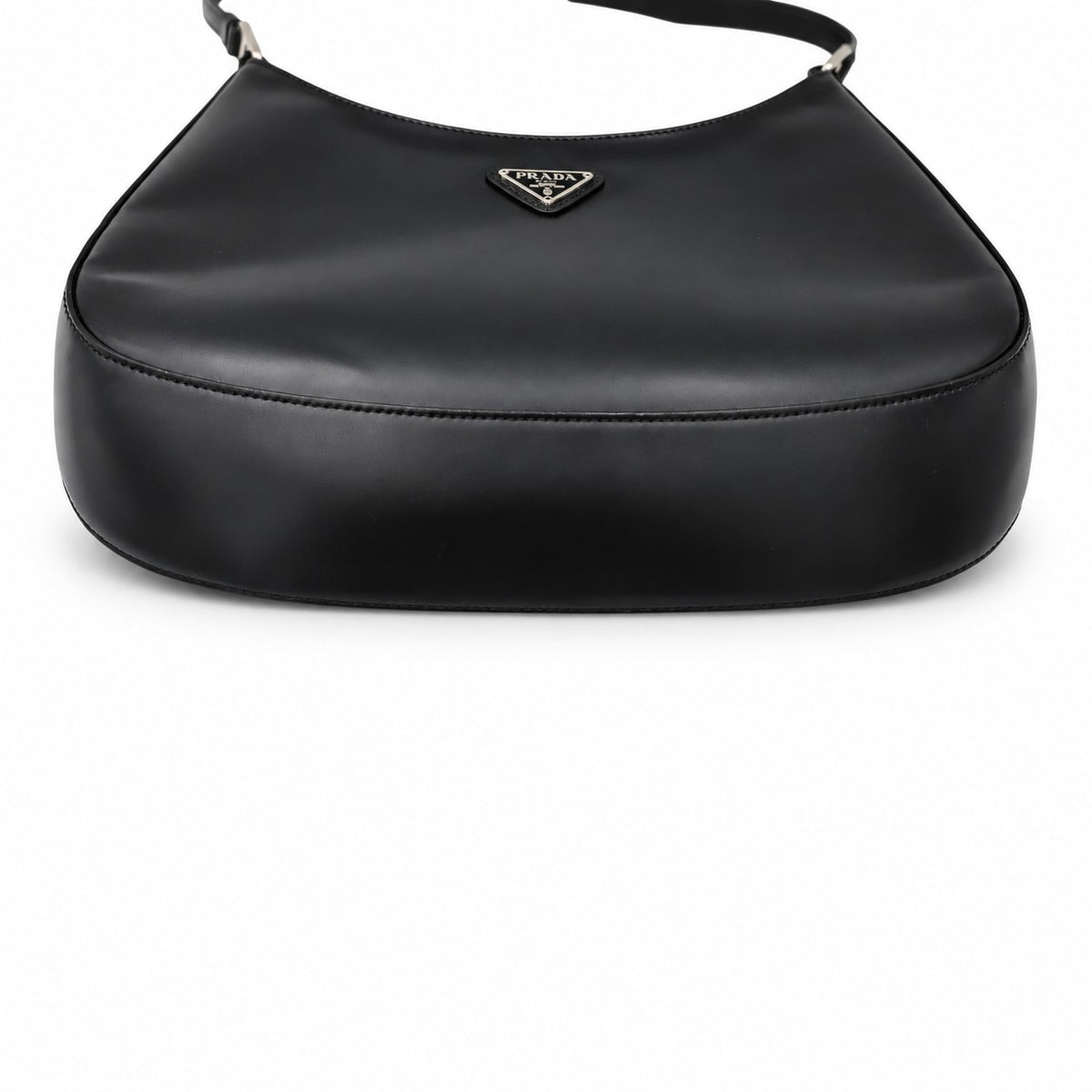 Prada Cleo Brushed Leather Shoulder Bag Black