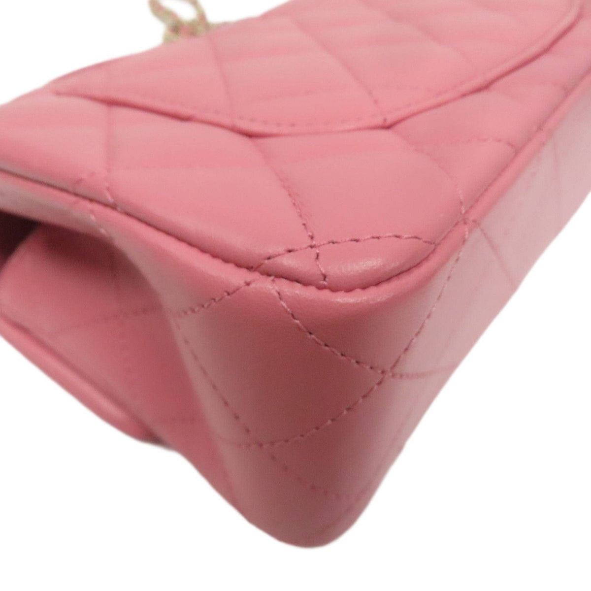 Chanel Rectangular Mini Top Handle Flap Bag Pink