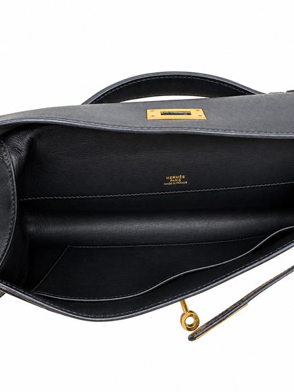 Hermès Kelly Cut Swift Leather, Black, Gold Hardware, X Stamp