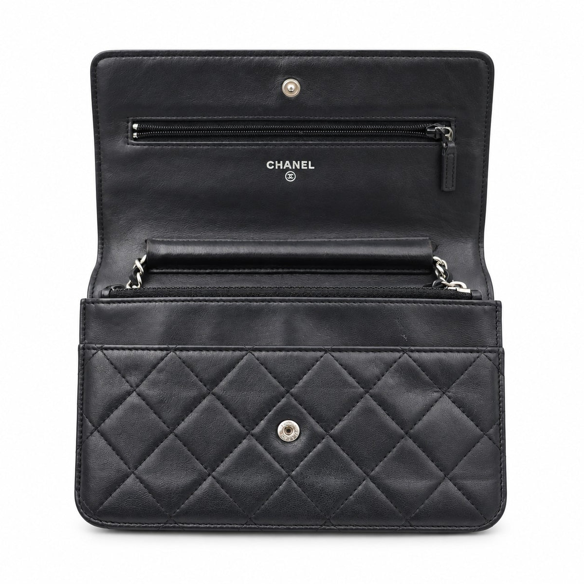 Chanel Quilted Black Flap Wallet / Small Leather Goods