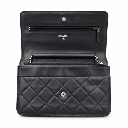 Chanel Quilted Black Flap Wallet / Small Leather Goods