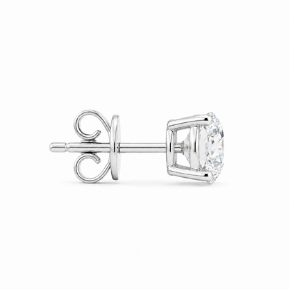 JANARY Round Brilliant 2-Carat Diamond Stud Earrings in 18K White Gold