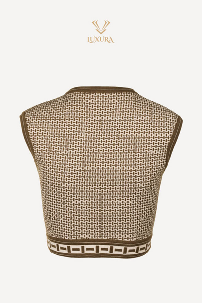 Hermès Mosaique Sleeveless Cropped Sweater