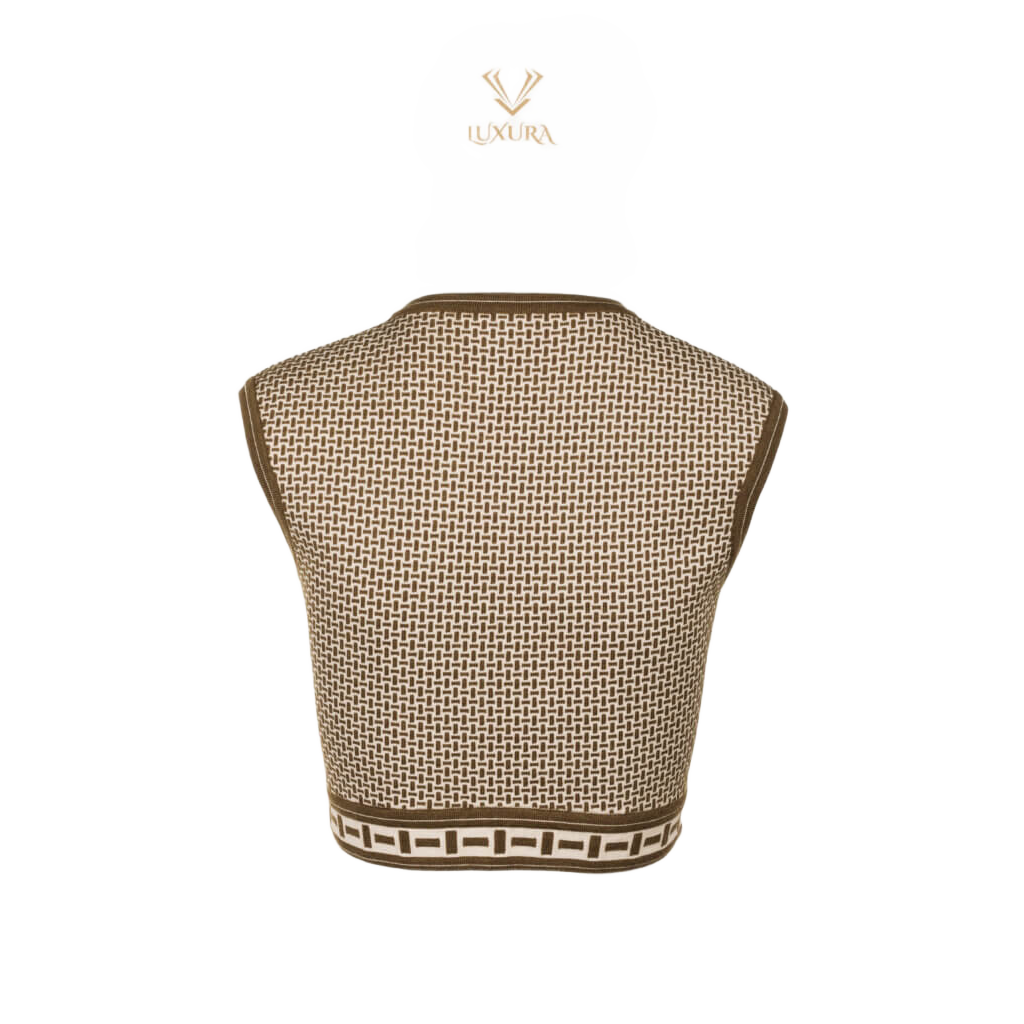 Hermès Mosaique Sleeveless Cropped Sweater