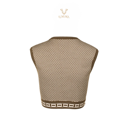 Hermès Mosaique Sleeveless Cropped Sweater