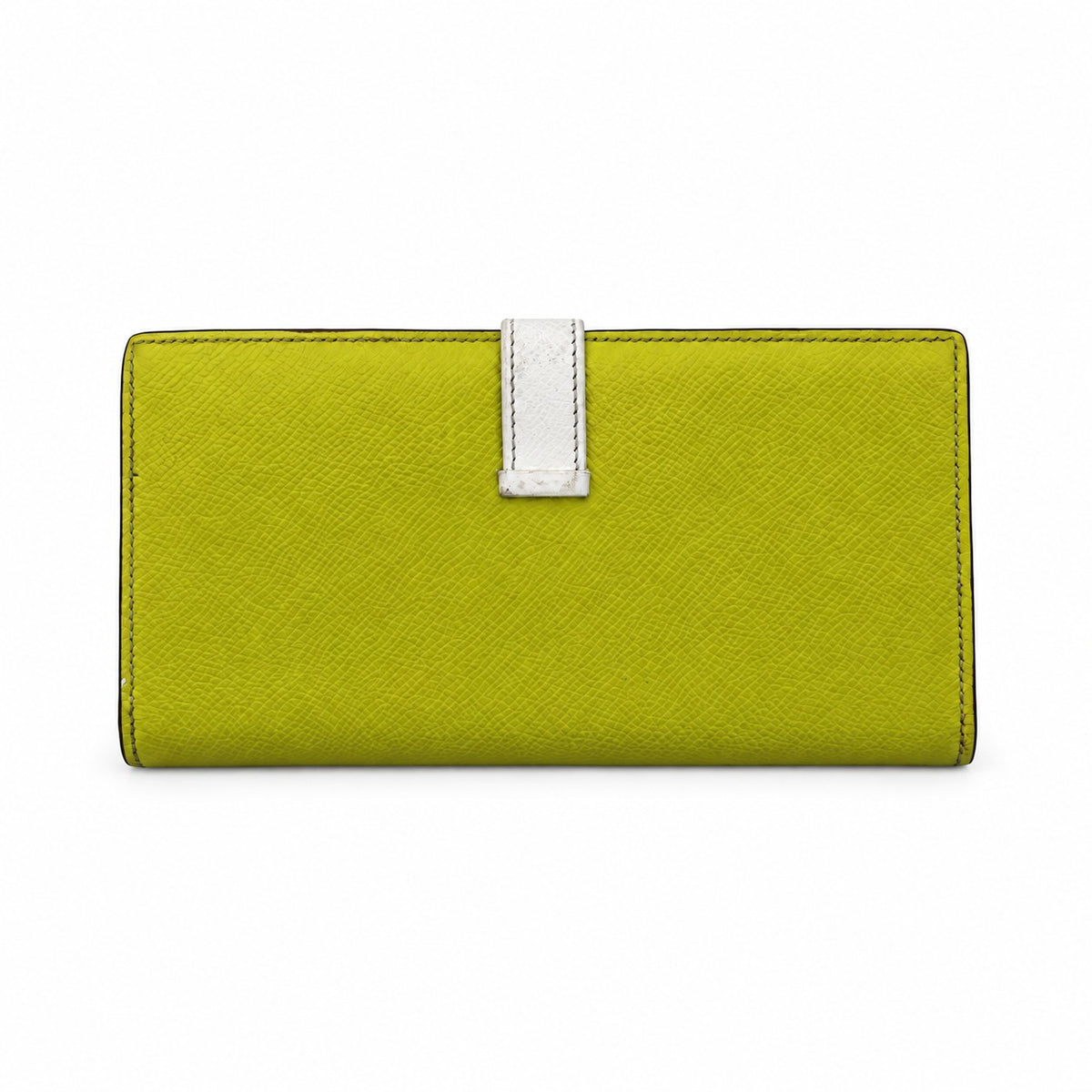 Hermès Leather Béarn Wallet Yellow White PHW