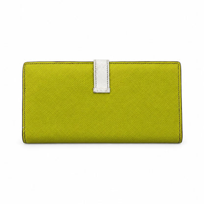 Hermès Leather Béarn Wallet Yellow White PHW