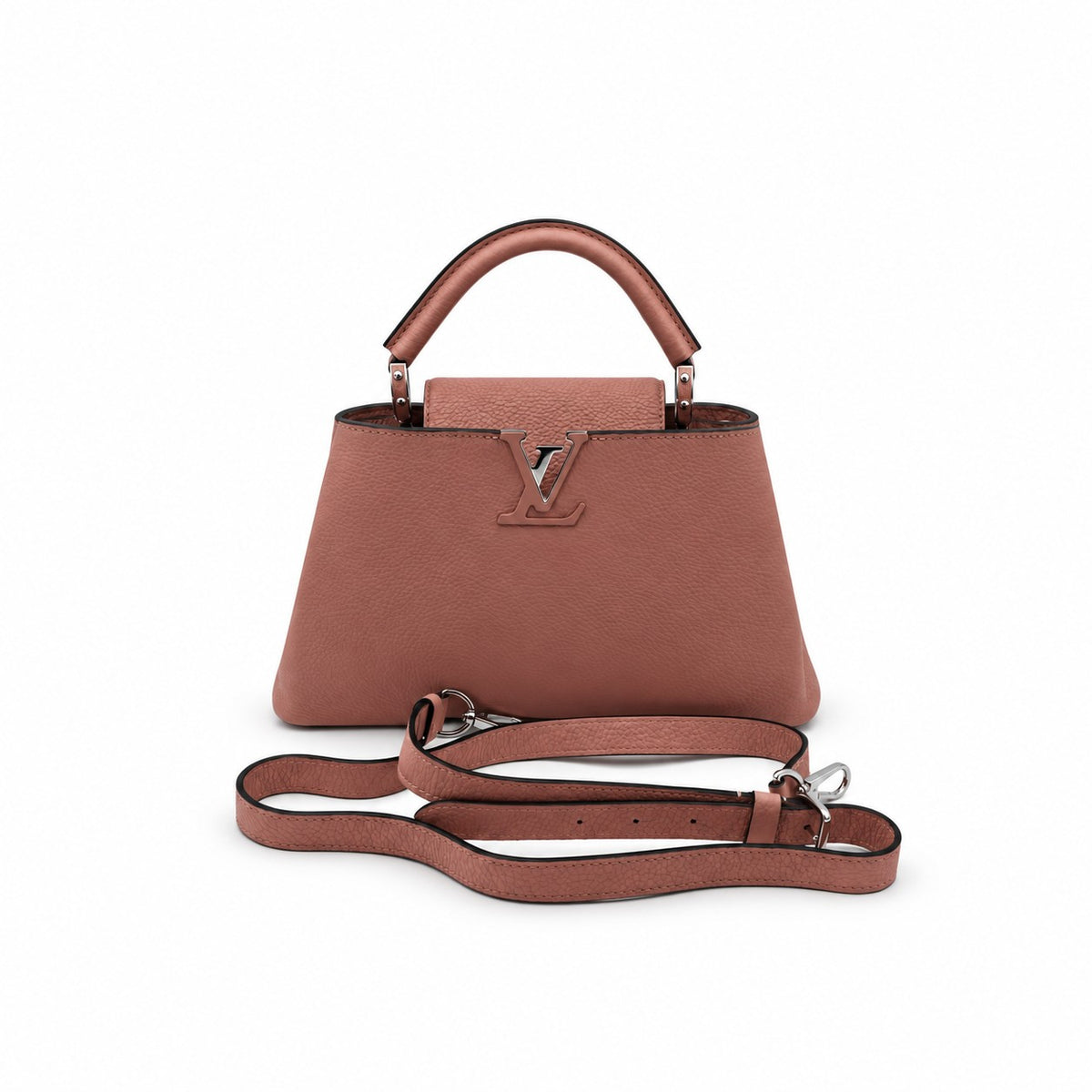 Louis Vuitton Taurillon Leather Capucines BB Bag Pink SHW