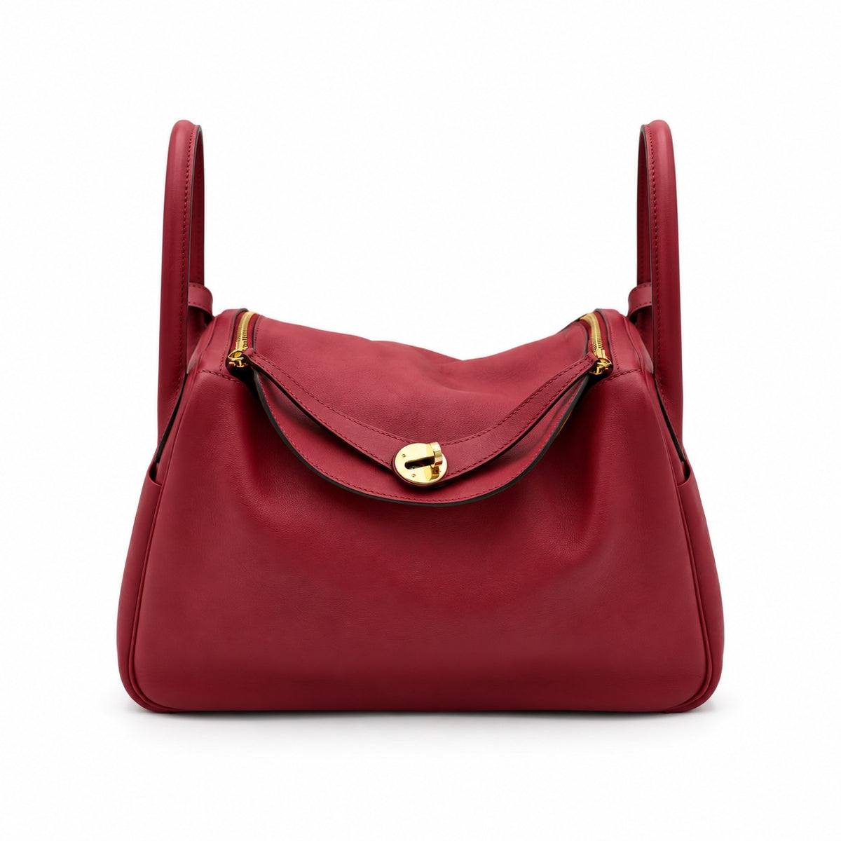 Hermès Leather Lindy 30 Bag Burgundy SHW