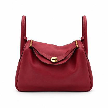 Hermès Leather Lindy 30 Bag Burgundy SHW