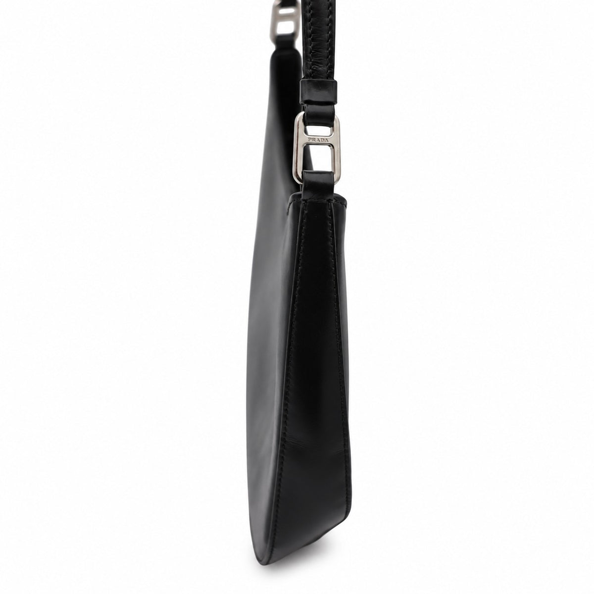 Prada Cleo Brushed Leather Shoulder Bag Black