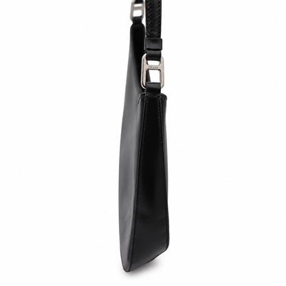 Prada Cleo Brushed Leather Shoulder Bag Black