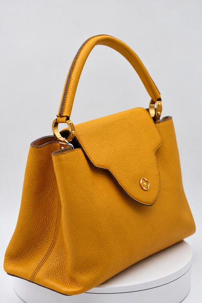 Louis Vuitton Capucines Bag Leather MM Yellow GHW