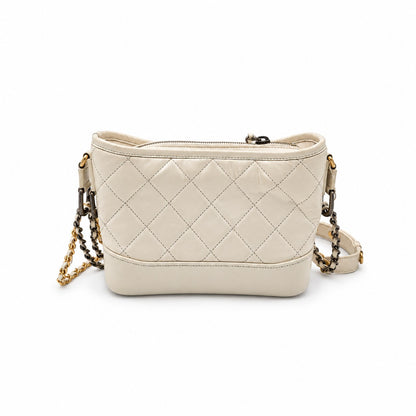 Chanel Quilted Leather Gabrielle Hobo Bag Ivory GHW SHW