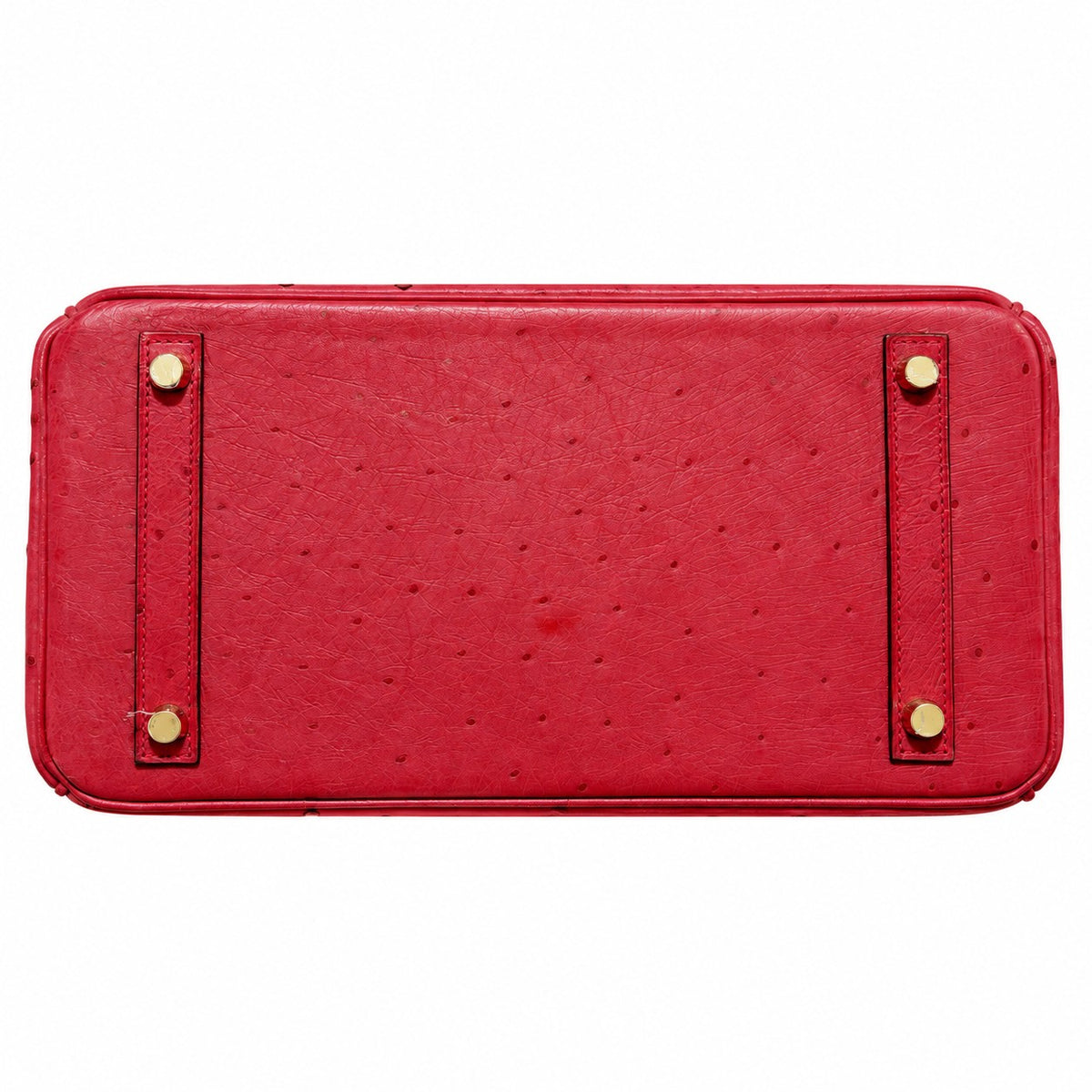 Hermès Birkin 30 Ostrich Leather, Rouge Vif, Gold Hardware, A Stamp