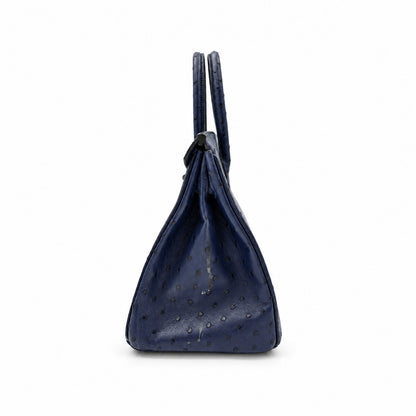 Hermès Birkin 30 Ostrich Bag Navy with Palladium Hardware