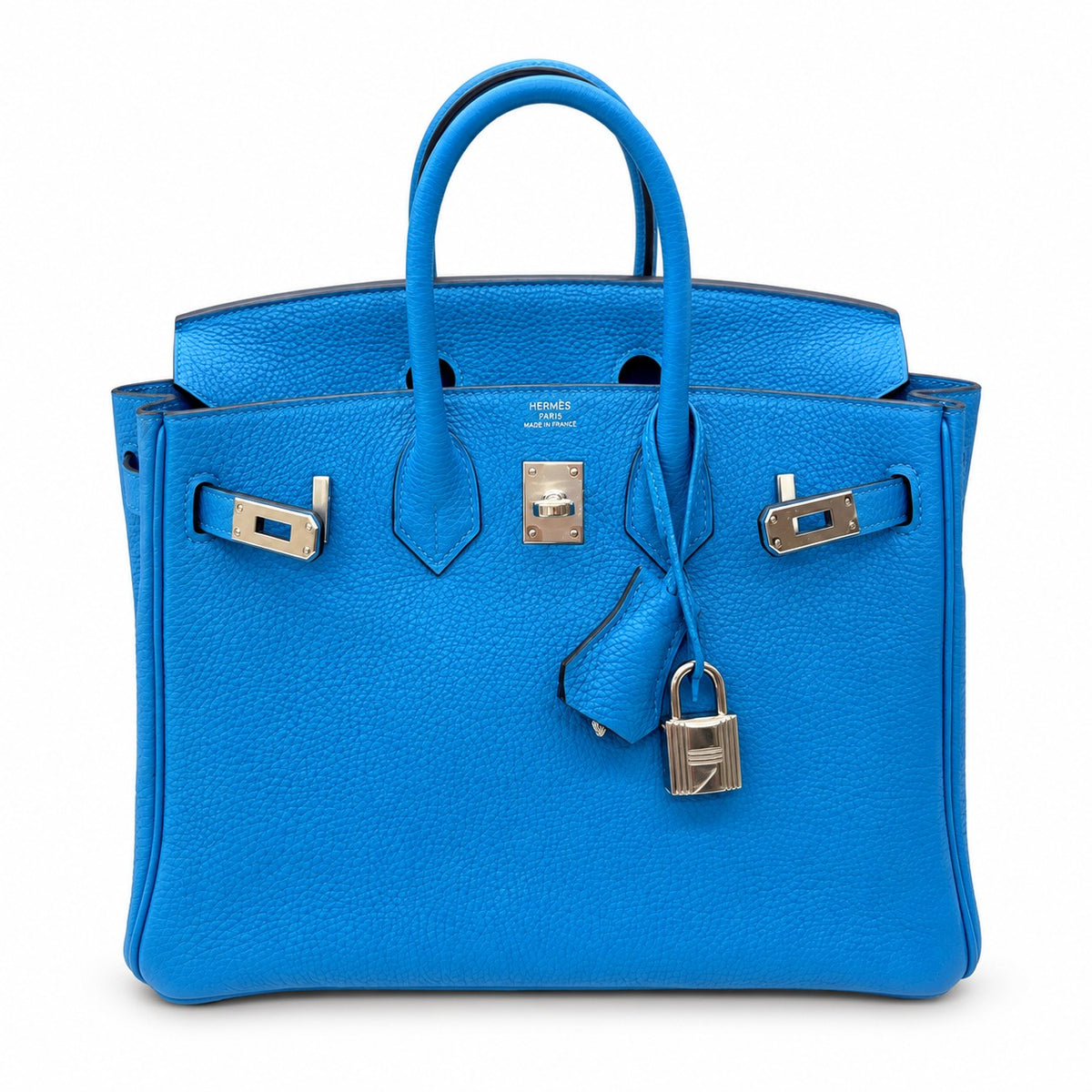 Hermès 25 Birkin Zanzibar Blue Palladium Hardware stamp Y