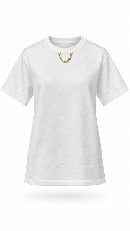 Louis Vuitton 2024 White Monogram Chain T-Shirt