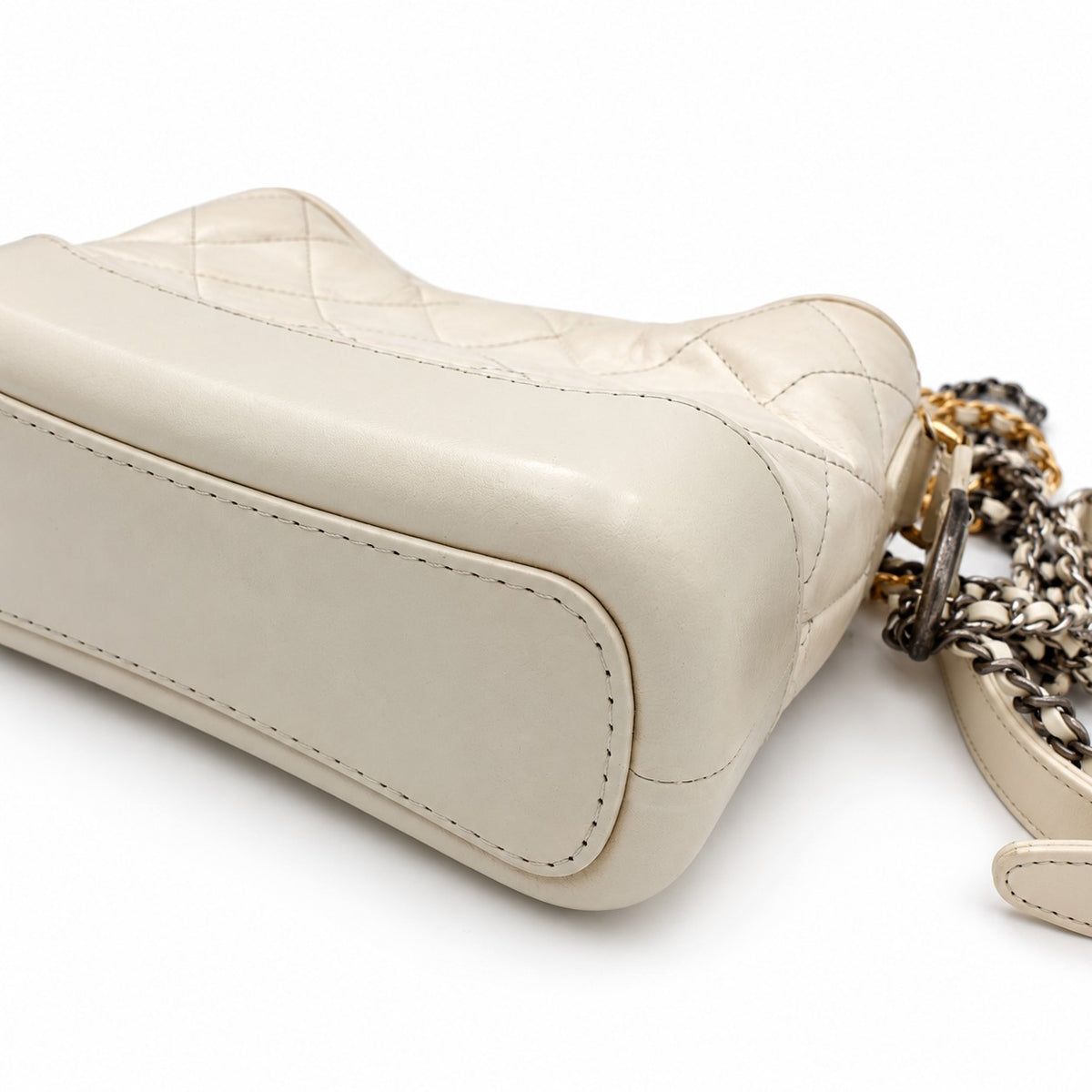 Chanel Quilted Leather Gabrielle Hobo Bag Ivory GHW SHW