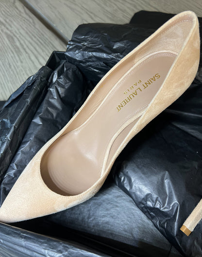 Saint Laurent  Zoe Suede Pump Beige