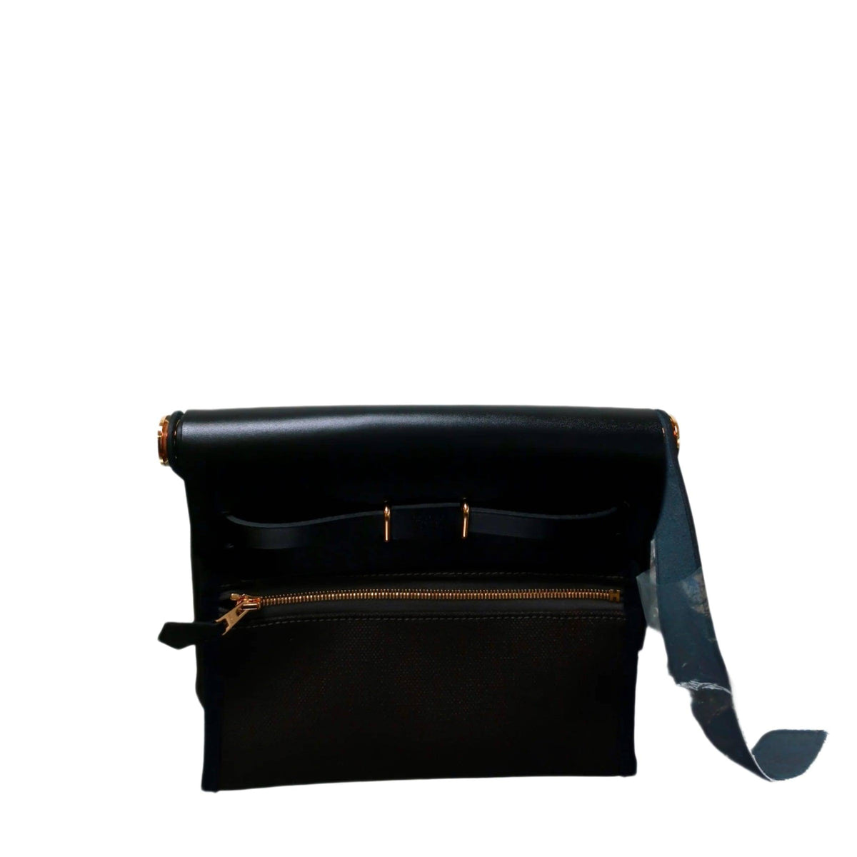 Hermès Herbag Zip 20 Mini Black Toile Militaire Canvas and Black Vache Hunter Palladium Hardware