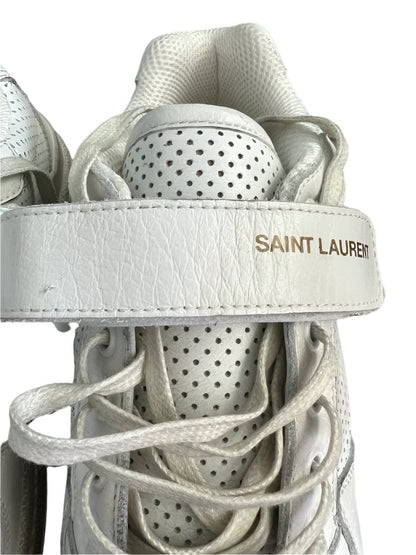 Saint Laurent Women's White Sl24 Leather Sneakers