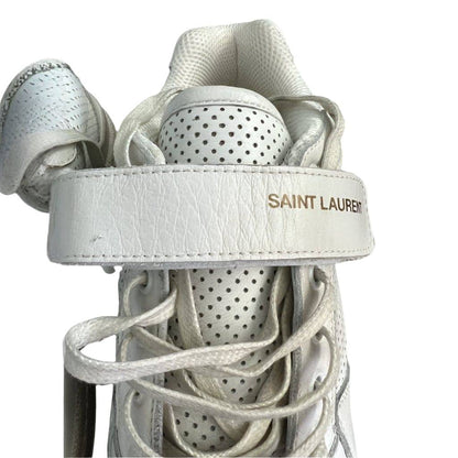 Saint Laurent Women's White Sl24 Leather Sneakers