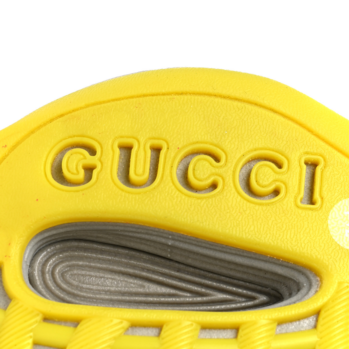 Gucci Technical Knit Fabric Waves Mens Gucci Run Sneakers 6.5 Black Silver Giallo Neon Yellow