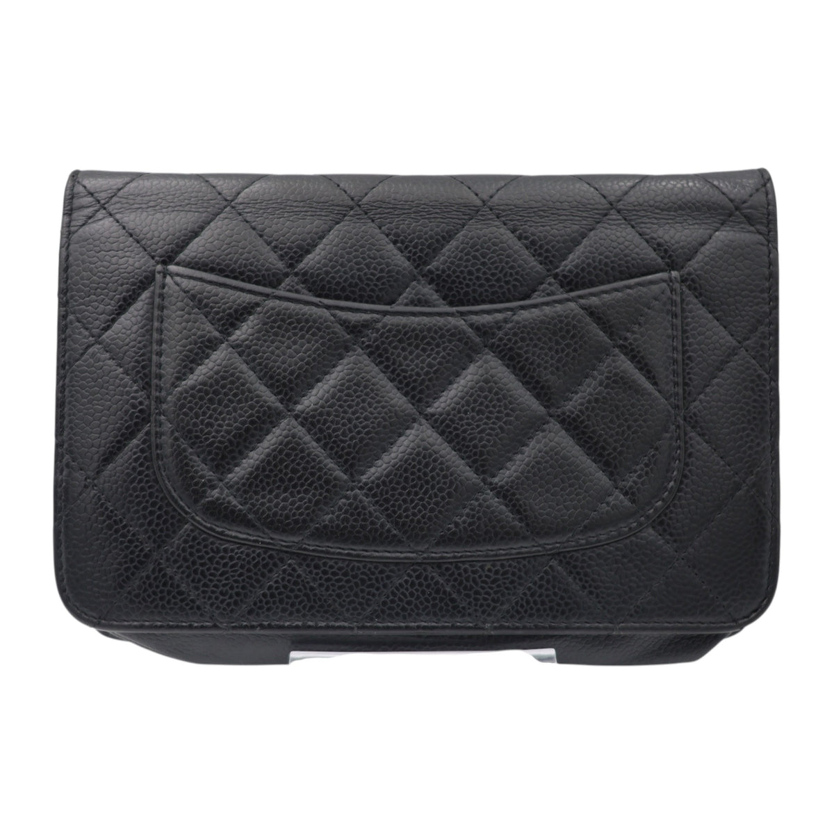 Chanel Quilted Caviar Leather Wallet on Chain Black SHW