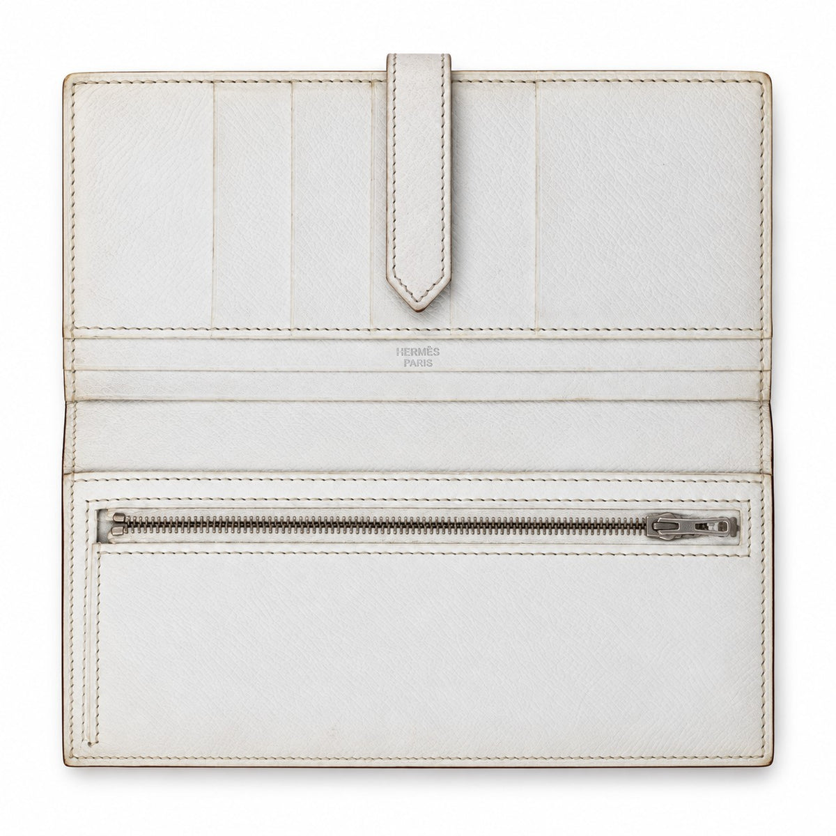 Hermès Leather Béarn Wallet Yellow White PHW