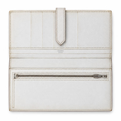 Hermès Leather Béarn Wallet Yellow White PHW