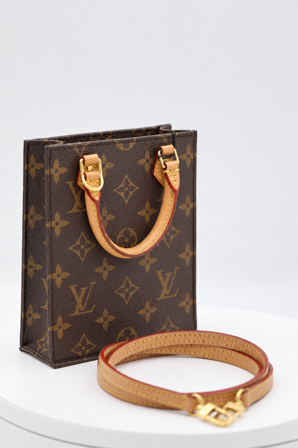Louis Vuitton Monogram Canvas Petit Sac Plat Brown GHW