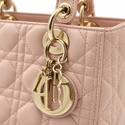 Dior Cannage Lambskin Medium Lady Dior Bag Pink GHW