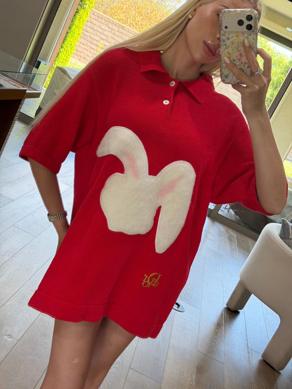 Dior Lunar New Year Rabbit Embroidered Polo