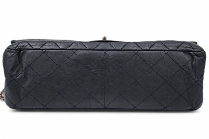 Chanel Quilted Leather Reissue 227 Double Flap Navy SHW