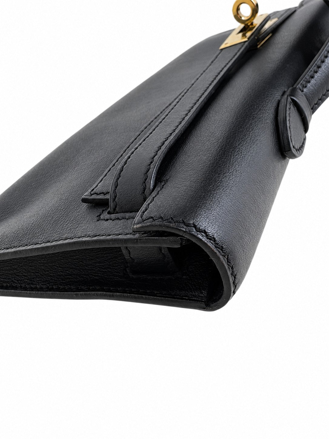 Hermès Kelly Cut Swift Leather, Black, Gold Hardware, X Stamp