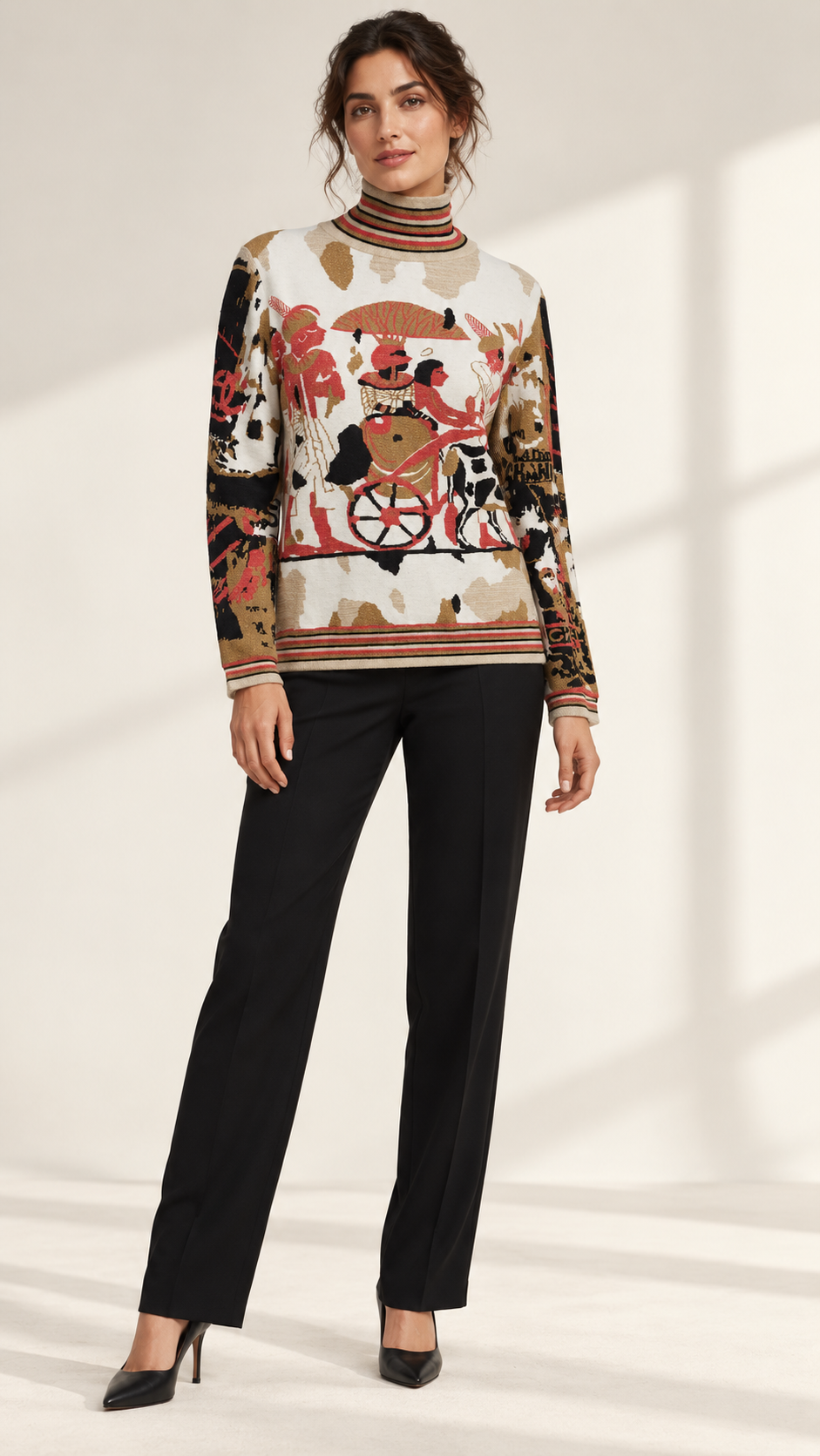 Chanel Egypt Collection Multicolor Portrait Knit Top