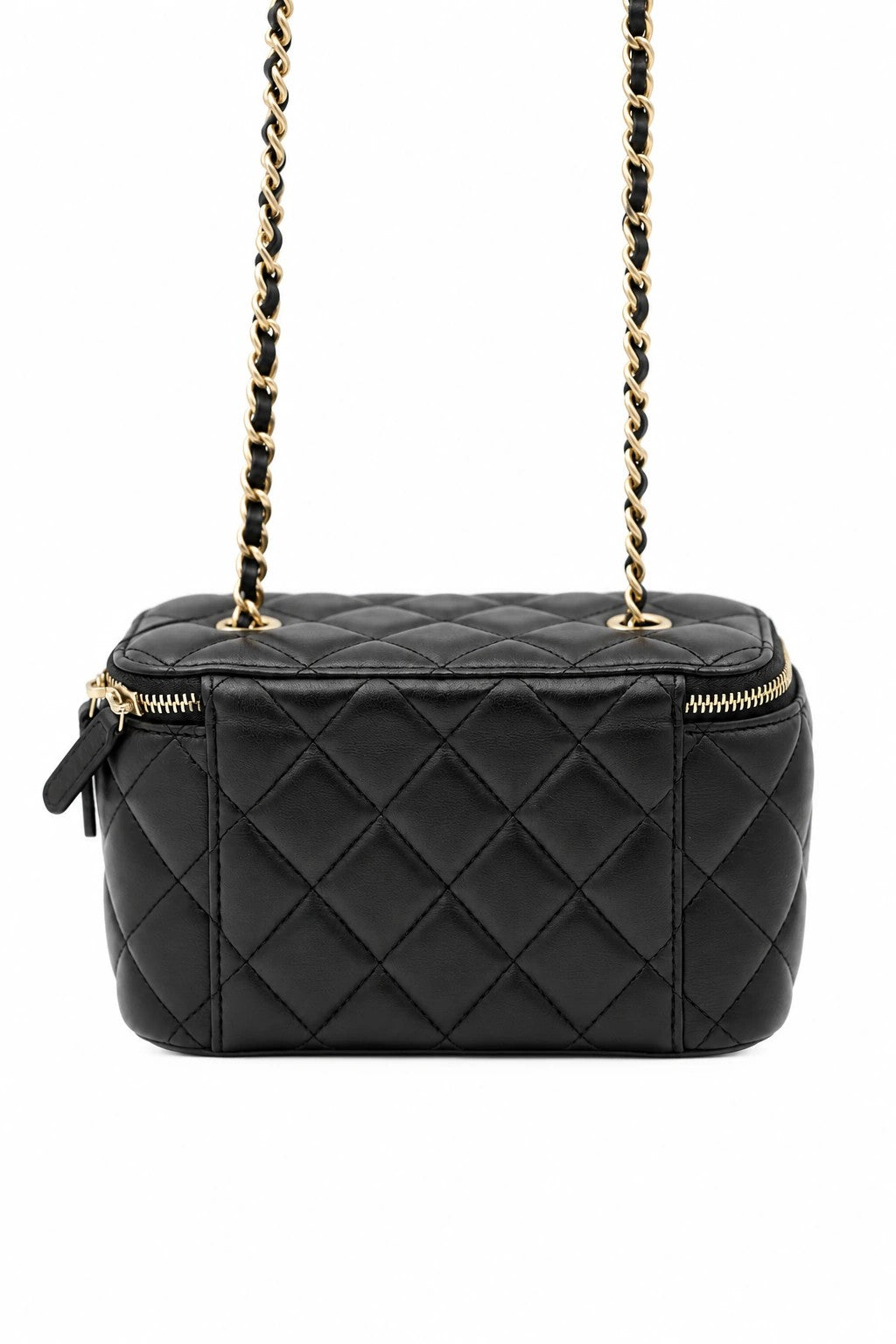 Chanel Quilted Leather Vanity Case Black