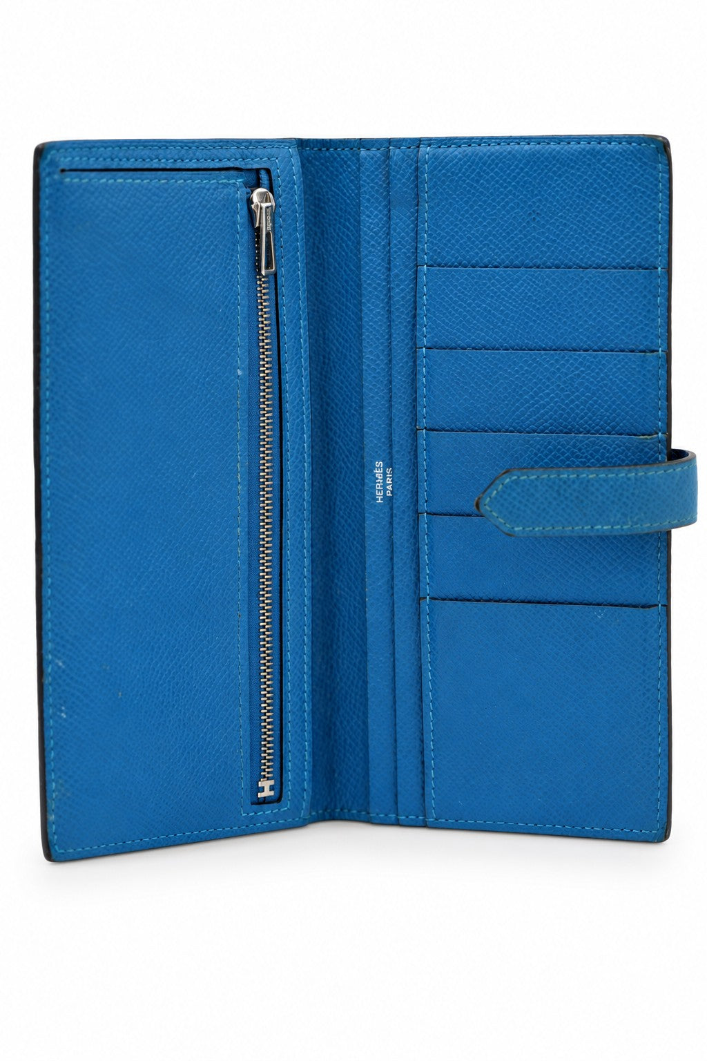 Hermès Epsom Bicolor Bearn Wallet Bleu Electrique Mykonos