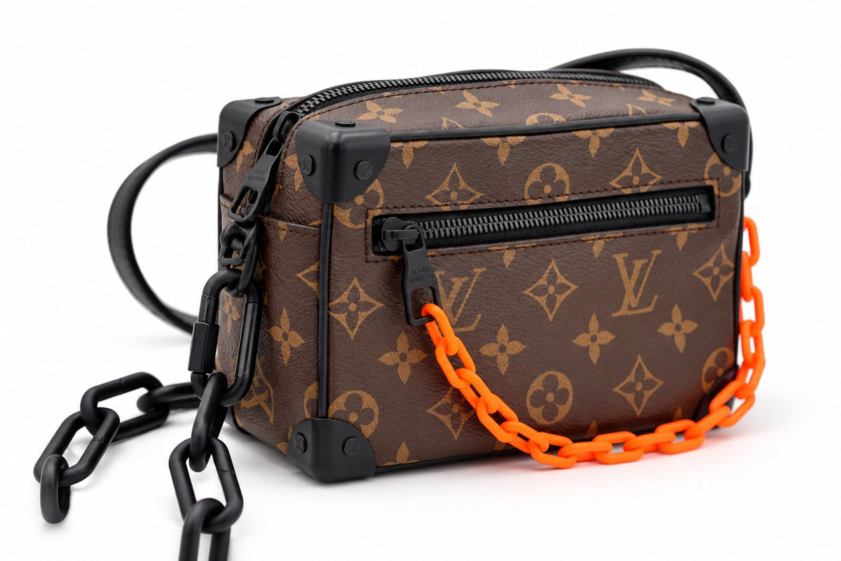 Louis Vuitton x Virgil Abloh Monogram Solar Ray Mini Soft Trunk Orange Chain Bag