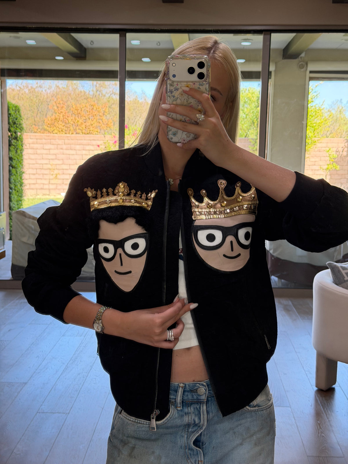 Dolce & Gabbana Black Crown Portrait Jacket