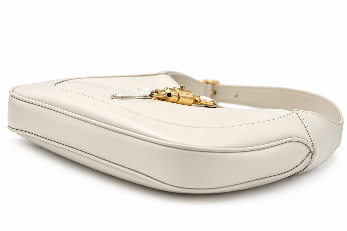 Gucci Leather Jackie Shoulder Bag Ivory GHW