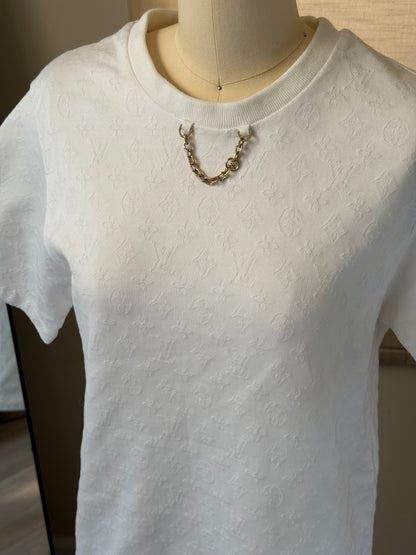 Louis Vuitton 2024 White Monogram Chain T-Shirt