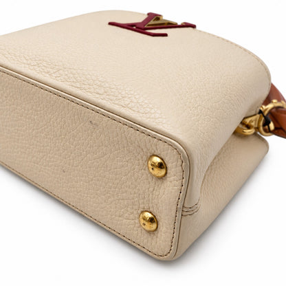 Louis Vuitton Leather Capucines Bag Ivory Brown GHW